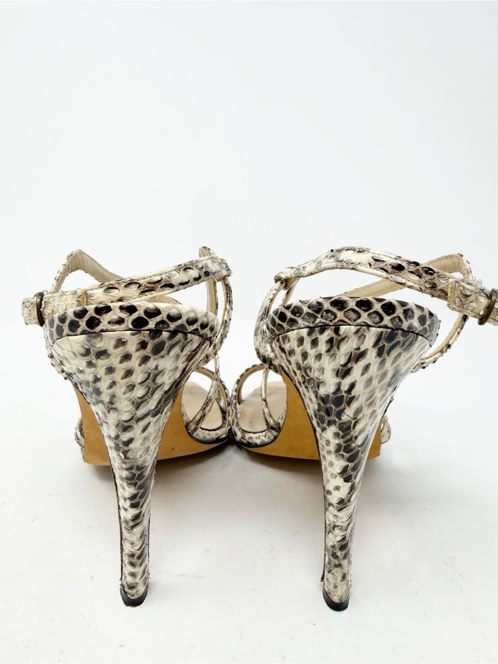 Manolo Blahnik Snakeskin Strappy Sandal Heels Womens EU 36.5 - Picture 4 of 10
